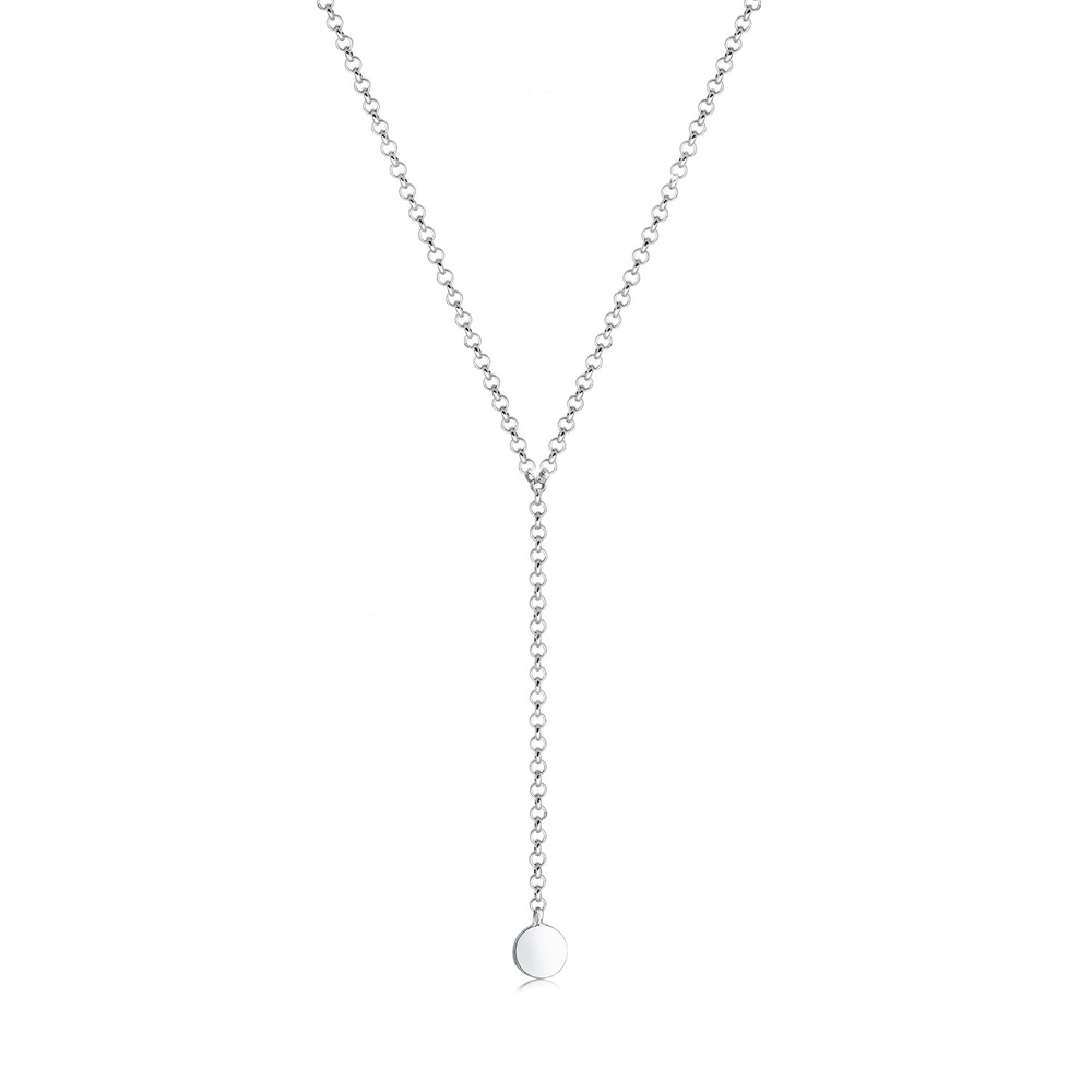 Elli Elli Collier Femmes Choker Chaîne en Y Plaquette Géo Argent Sterling 925 collier