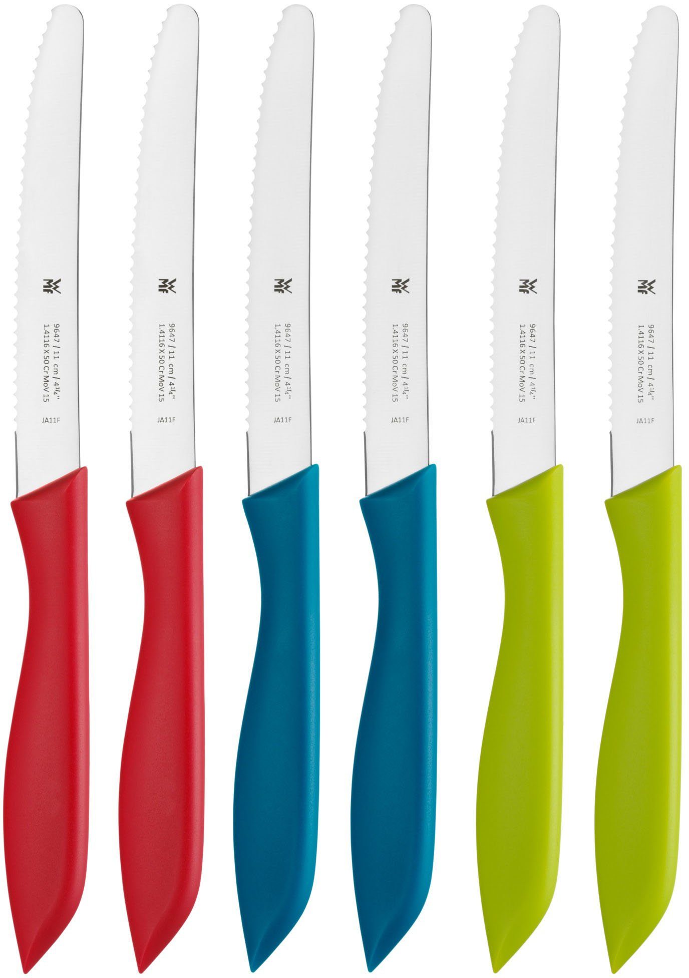 WMF Messer-Set Küchenmesser (Set, 6-tlg), mit Doppelwellenschliff