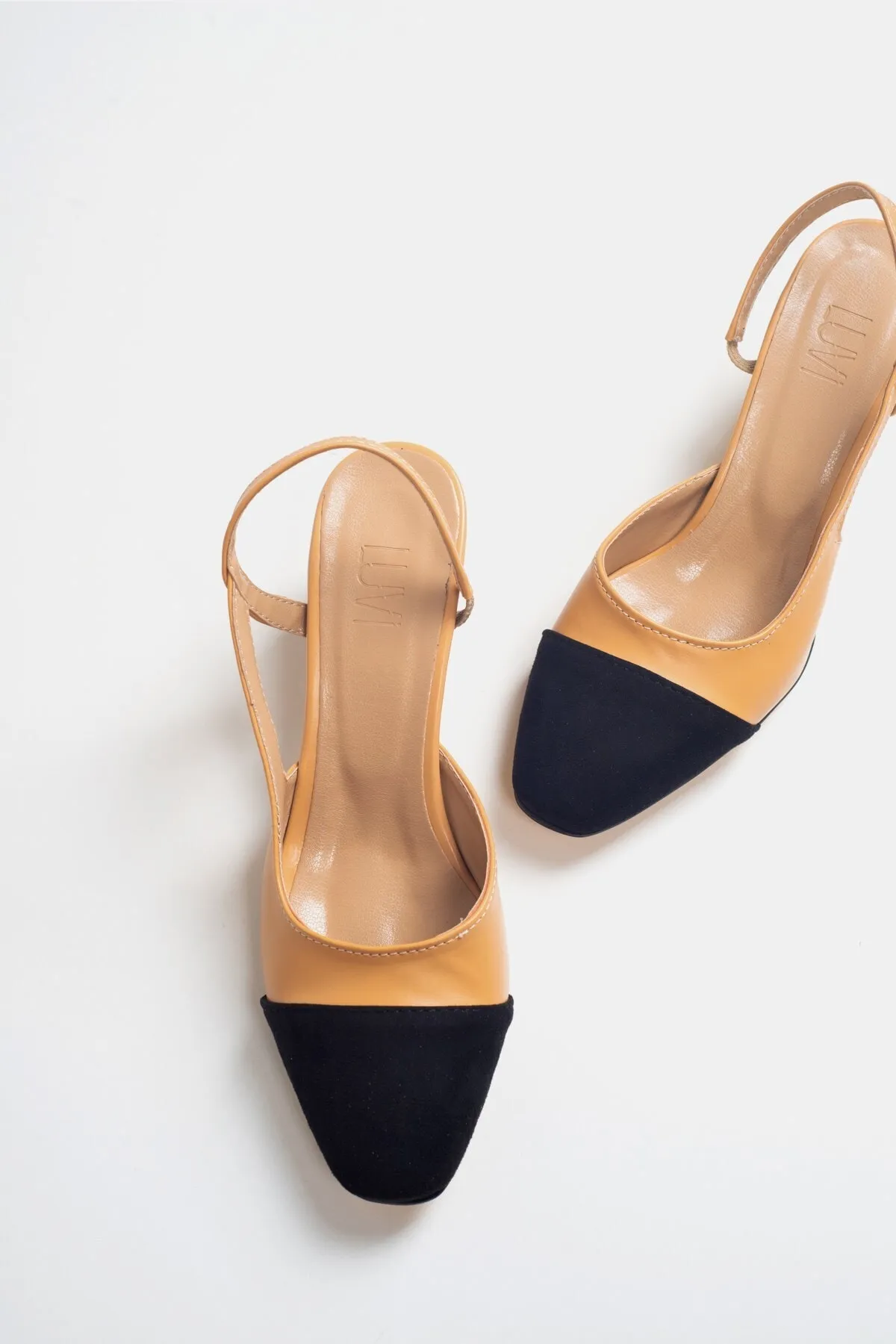 LuviShoes  Skin Skin Damen-Schuhe mit Absatz aus schwarzem Wildleder