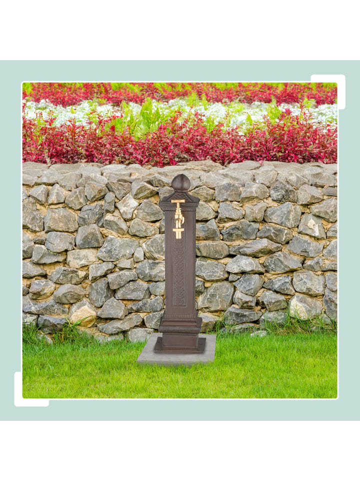 relaxdays Standbrunnen in Braun - (B)14 x (H)47 x (T)18,5 cm günstig kaufen onesize