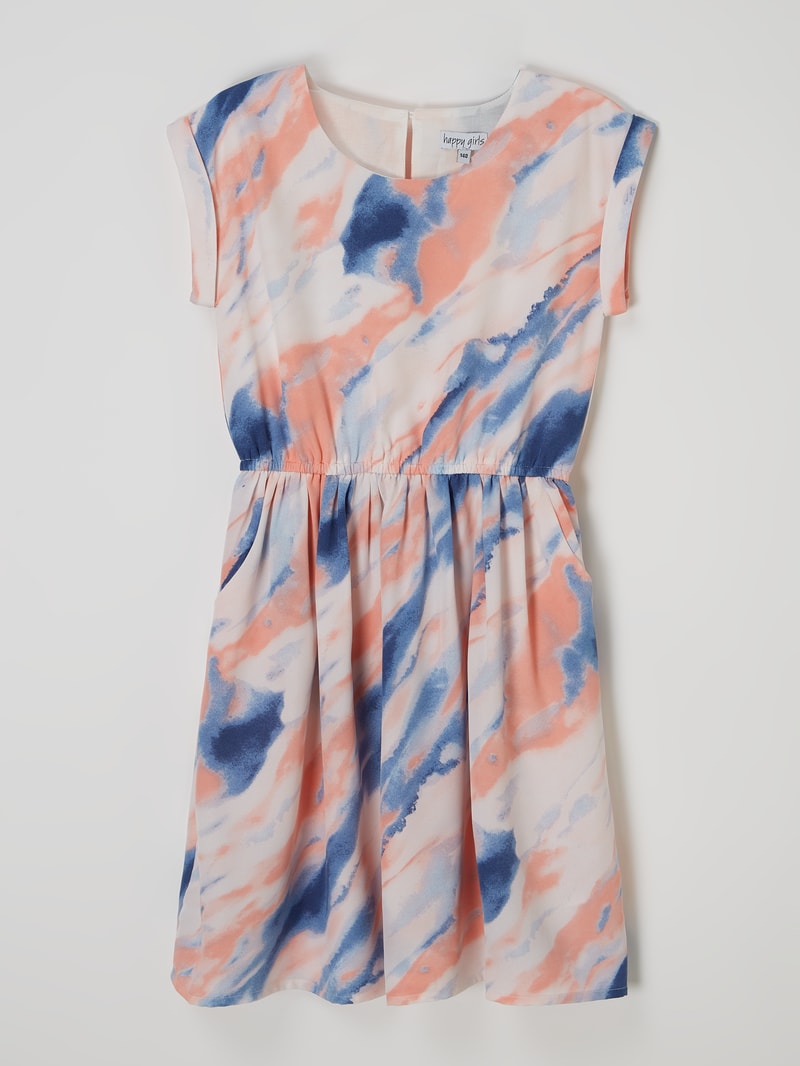 Kleid mit Allover-Muster in koralle