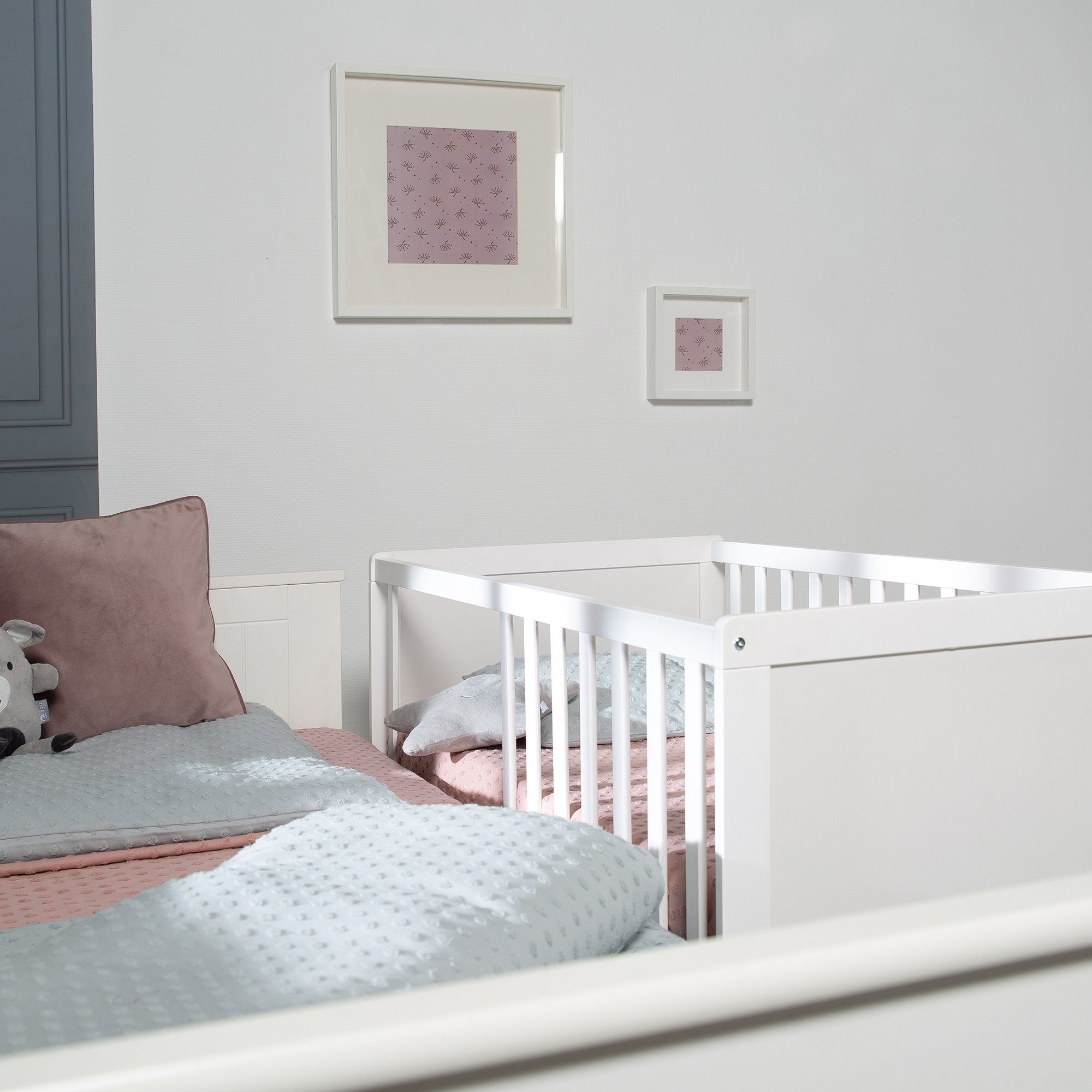 roba® Babymöbel-Set Hamburg, (2-St), Beistellbett & schmale Wickelkommode