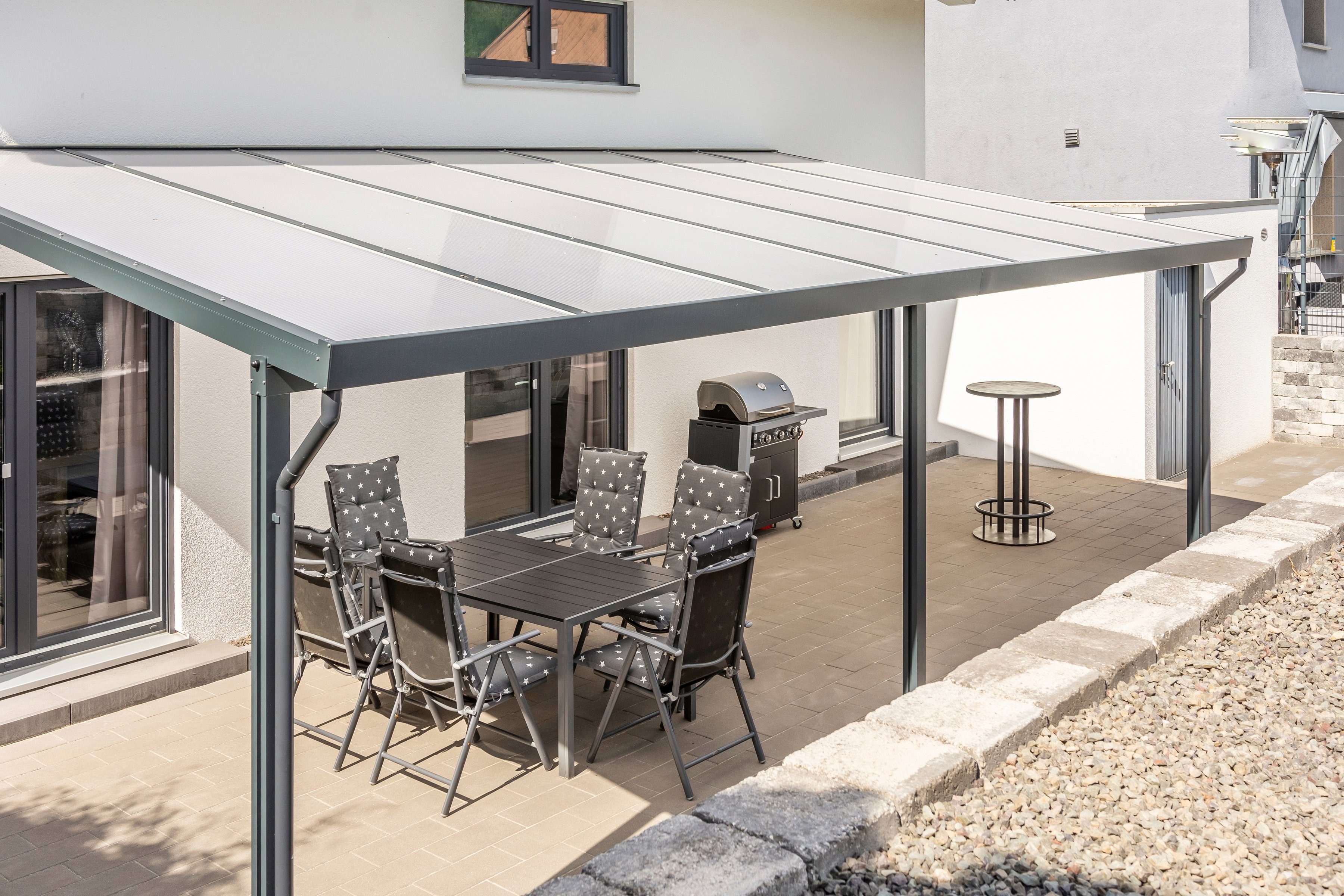 GUTTA Terrassendach Premium, BxT: 712x406 cm, Bedachung Doppelstegplatten, BxT: 712x406 cm, Dach Polycarbonat Opal