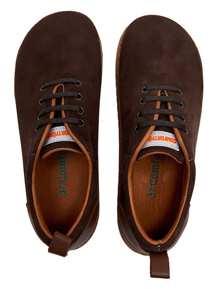Comfortfusse Leder-Sneakers in Braun günstig kaufen