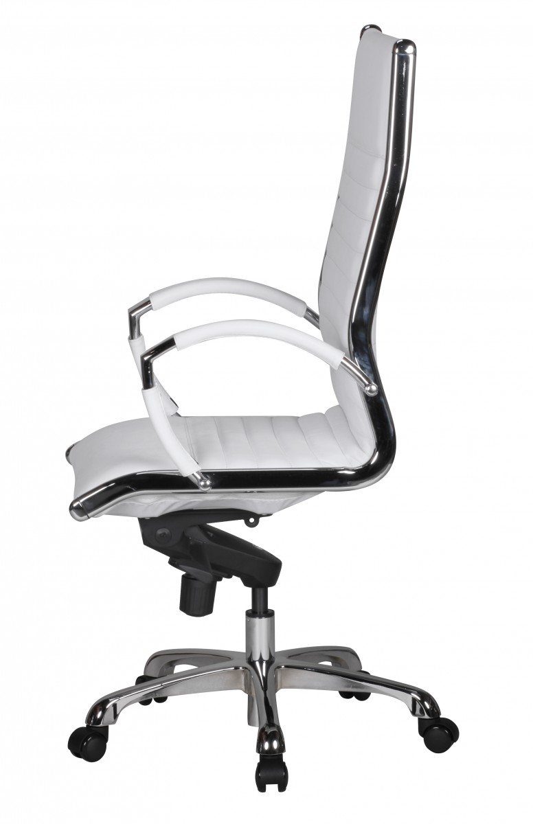 Amstyle Drehstuhl SPM1.233 (SALZBURG 1 Echtleder Weiß Schreibtischstuhl), Bürostuhl XXL 120kg Chefsessel höhenverstellbar