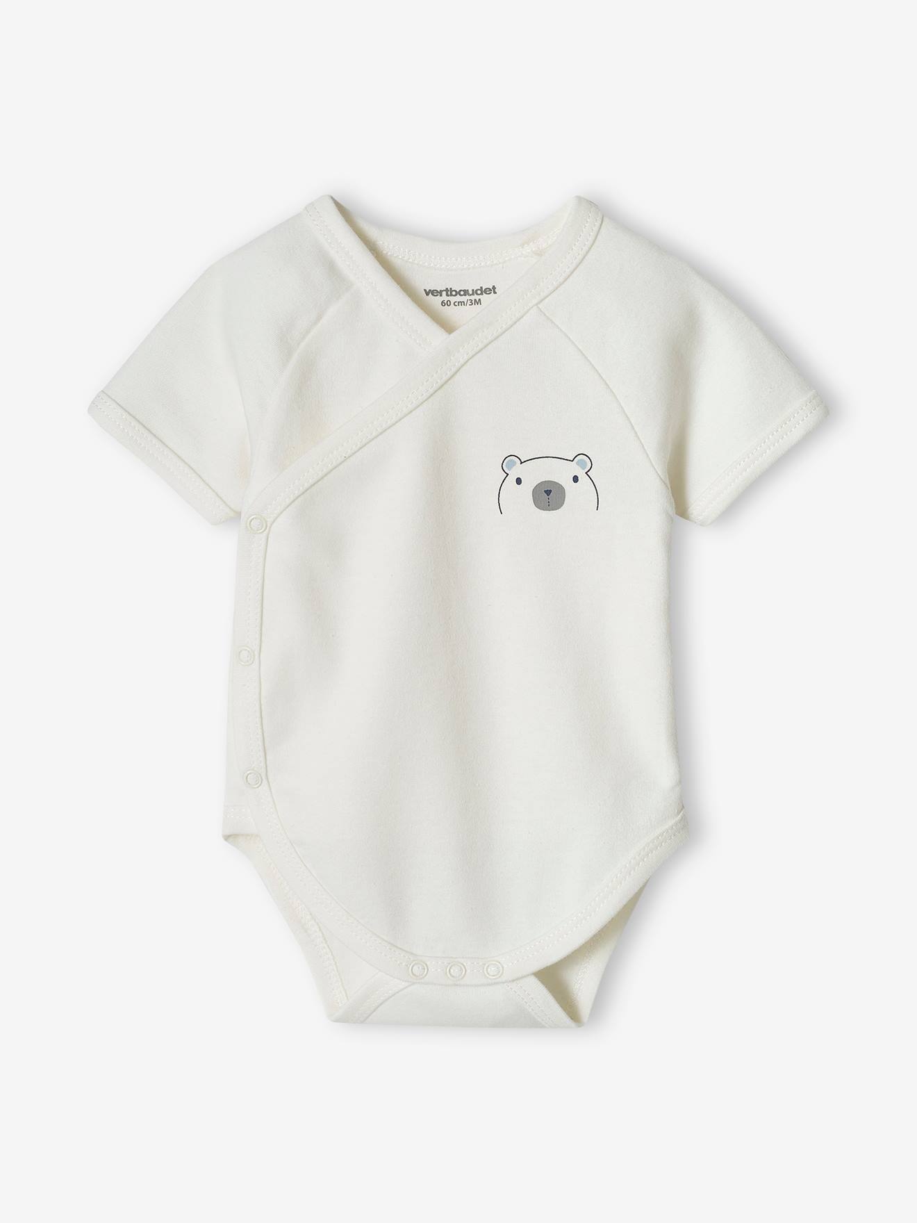 Vertbaudet 5er-Pack Baby Bodys, Öffnung vorn - hellblau