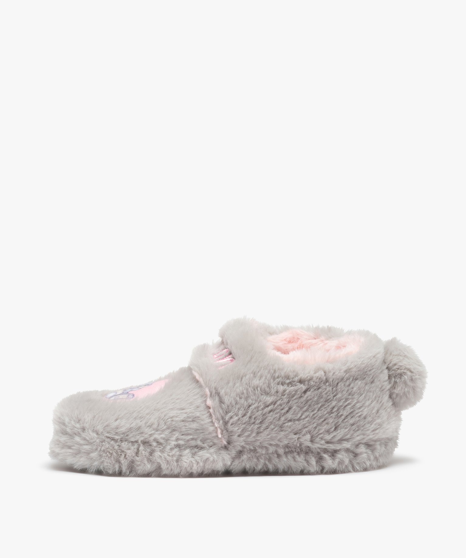 Chaussons fille en textile peluche Panpan - DS gris | GEMO