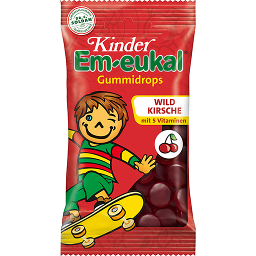 EM-EUKAL Kinder Gummidrops Wildkirsche zuckerhalt.  75 g  Bonbons