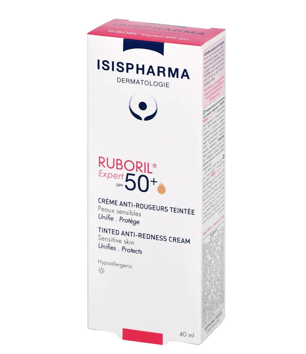 Isispharma Ruboril Expert SPF50+ - Crème voor de gevoelige huid, licht getint, 40 ml
