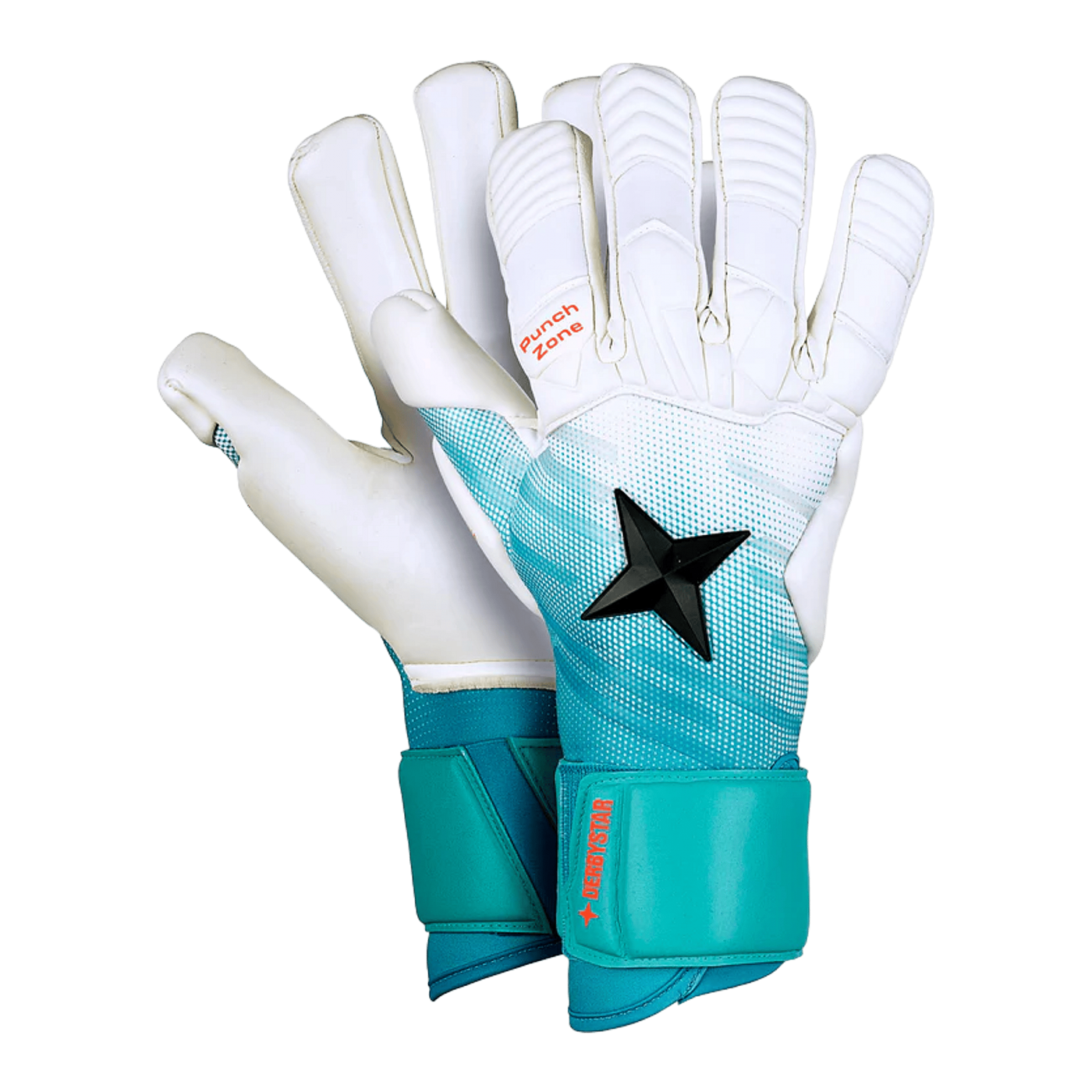 Derbystar APS Pro Grip Aqua v23 Torwarthandschuhe Weiss Türkis Schwarz F000