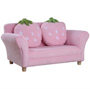 HOMCOM Kindersofa Kindersessel Sofa Couch Kinder Stuhl Kinderzimmer Softsofa Doppelsofa Einzelsofa(Erdbeersofa)