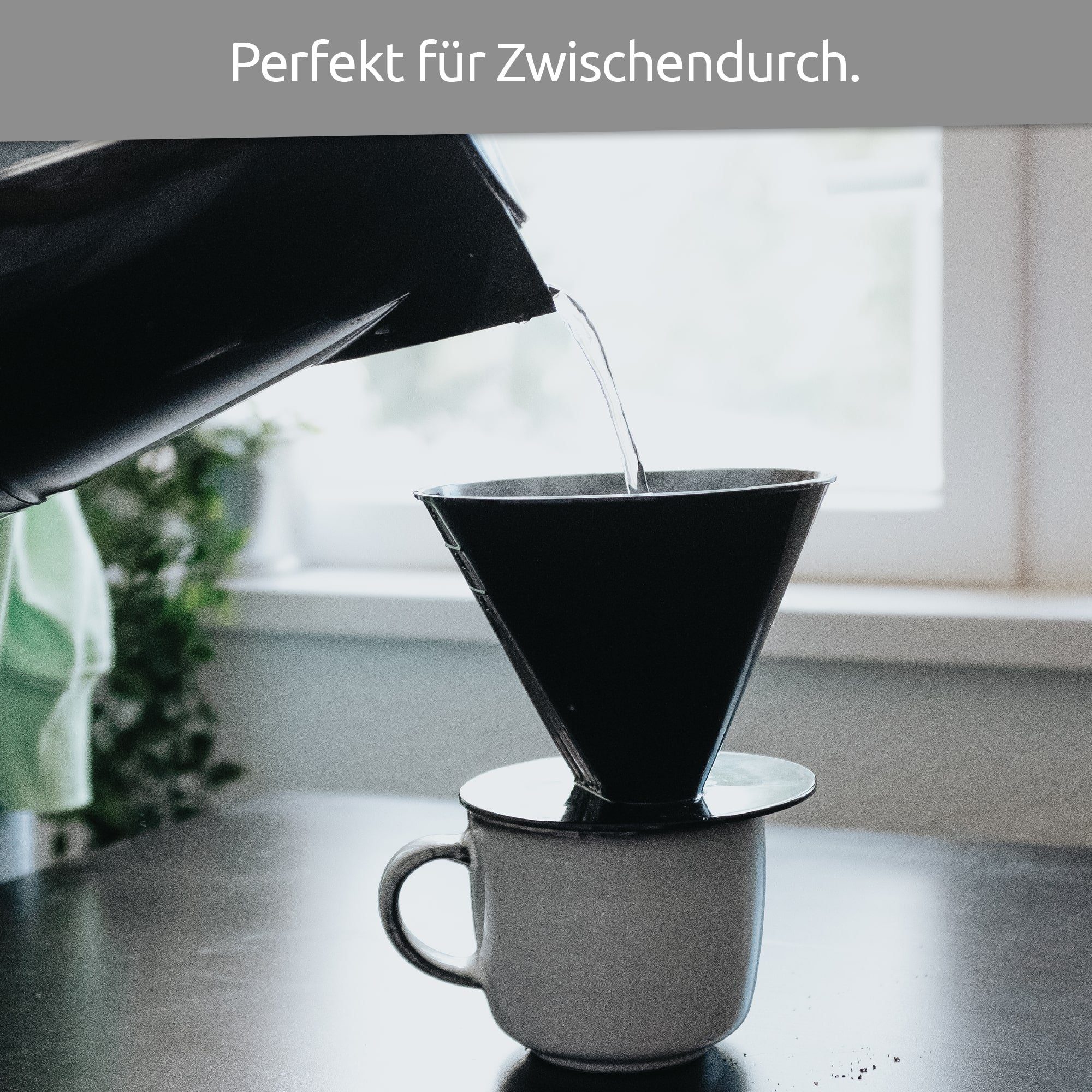 Wüllner + Kaiser Reisekaffeemaschine Kaffeefilter 1 X 4 PP schwarz, Papierfilter, Mehrwegfilter, Kaffeefilter ohne Maschine, ideal für Unterwegs
