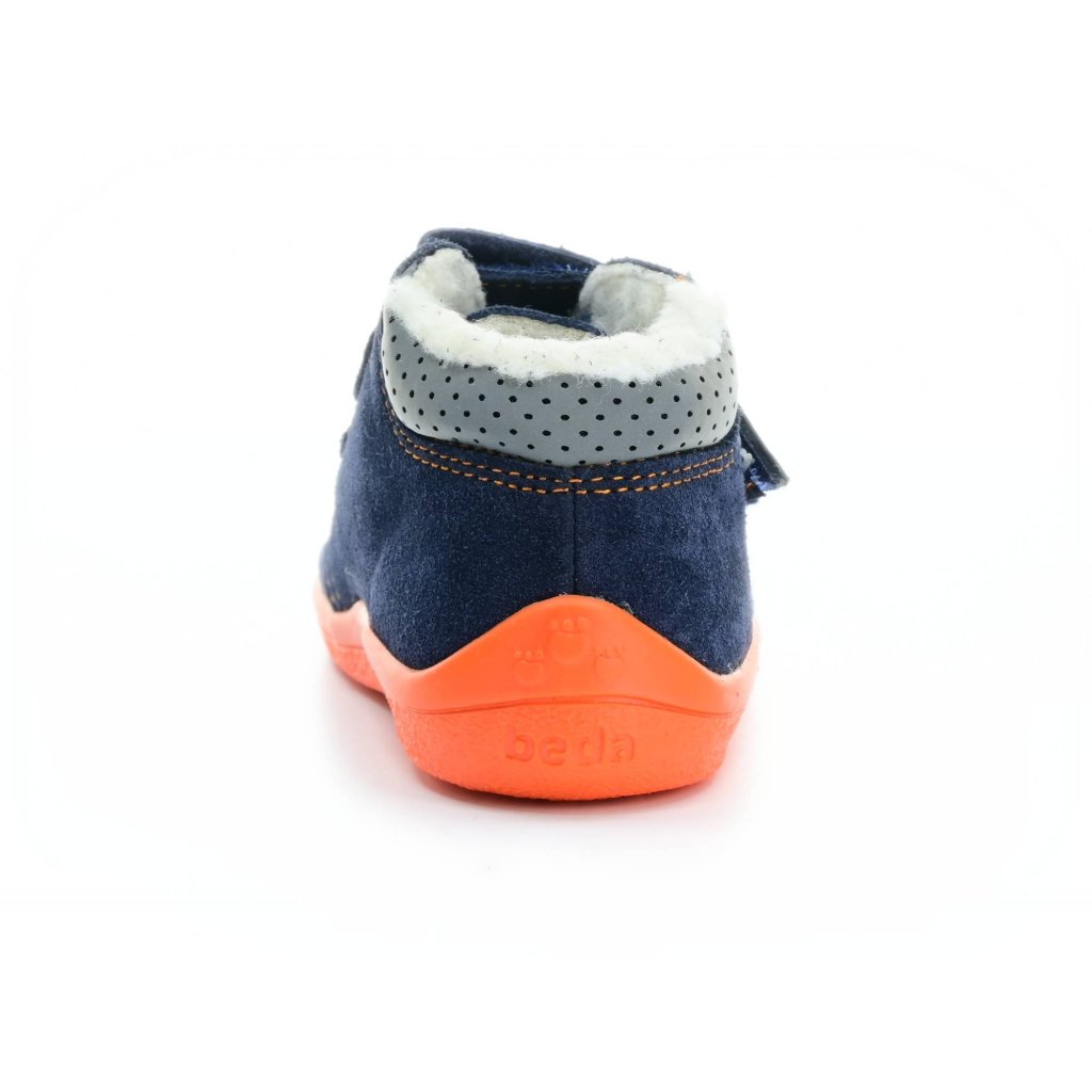 Beda Blue Mandarine mit Membran (BF 0001/W/MK/2) dunkelblaue Winterbarfußschuhe