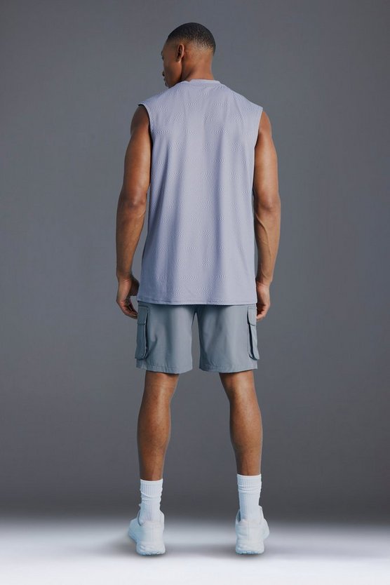 Man Active Muscle-Fit Tanktop mit Print