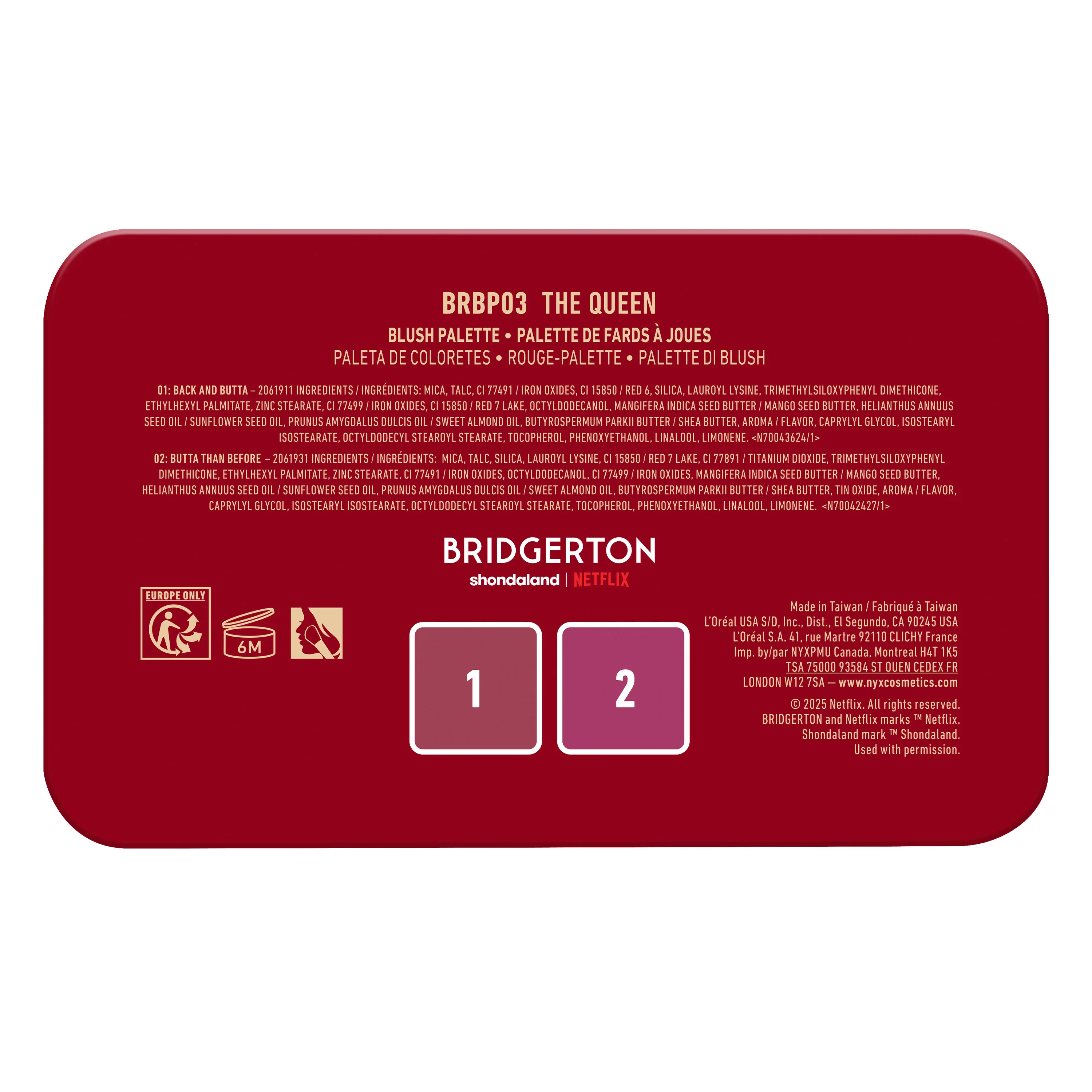 Bridgerton The Queen Blush Duo Face - Paleta za lice