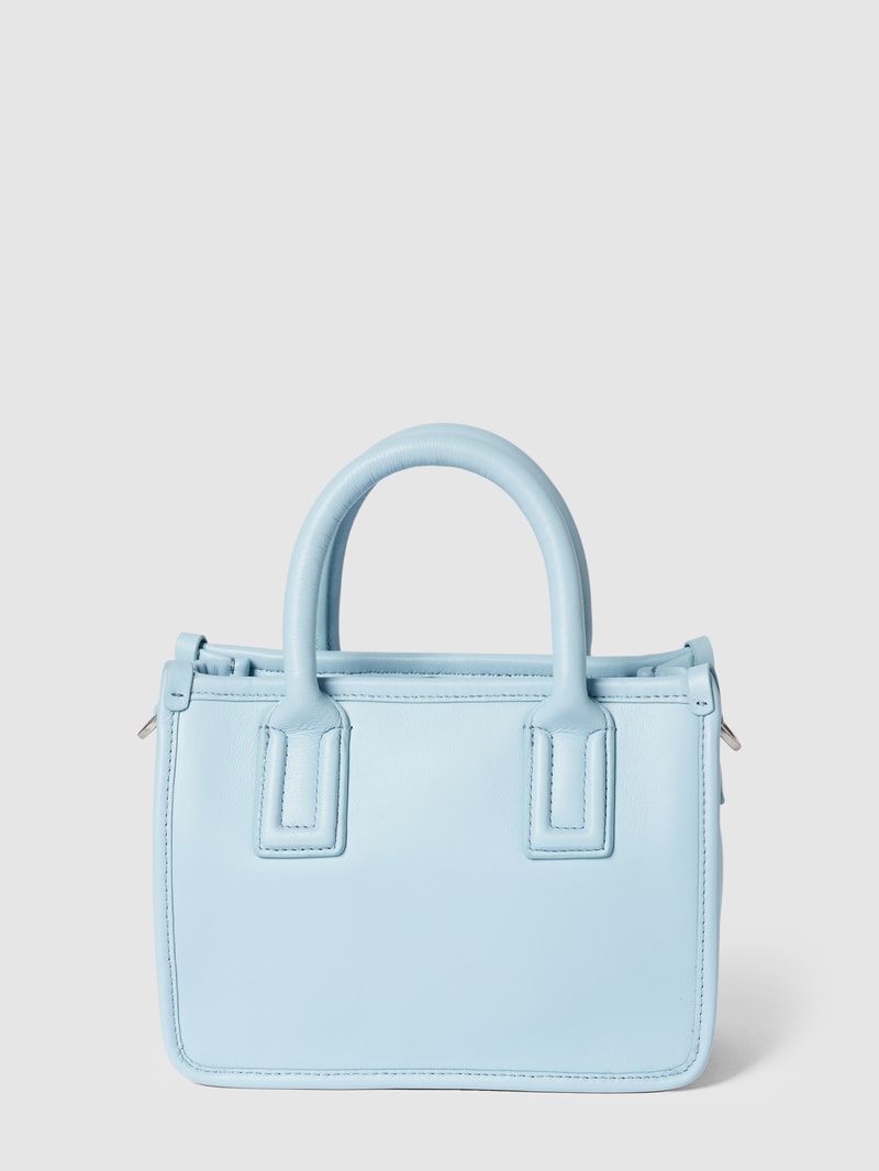 Tote Bag mit Label-Detail Modell 'LENI' in hellblau