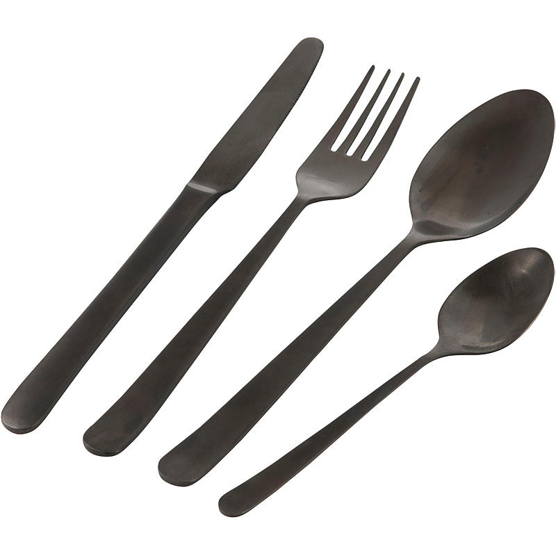 Cuisine Bestikksett 16 deler matt sort