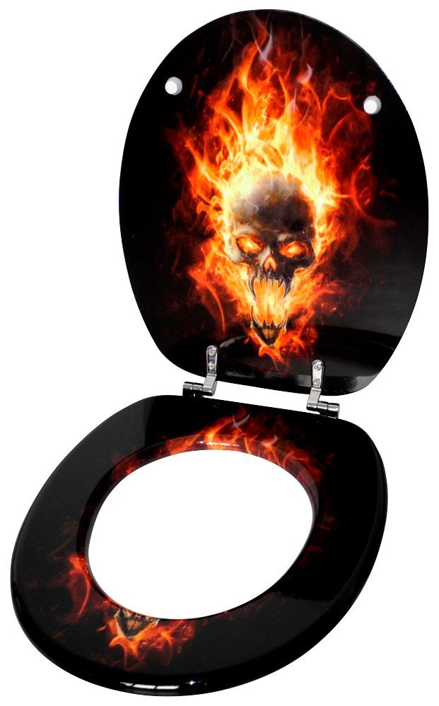 Sanilo WC-Sitz Totenkopf in Flammen