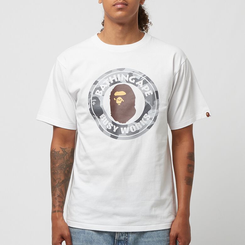 A Bathing Ape Honeycomb Camo Busy Works Tee M white x gray