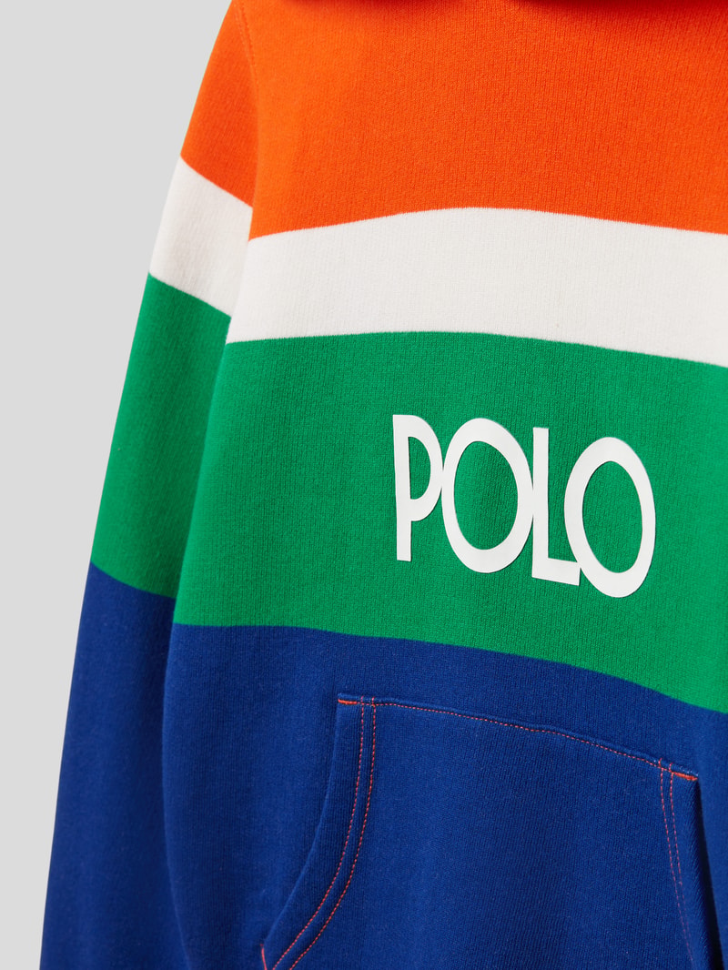 Hoodie mit Streifenmuster in orange