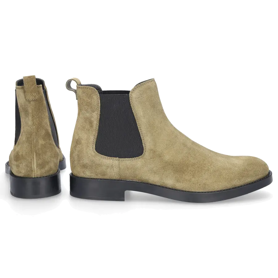 Tod's - Chelsea Boots W60C Veloursleder - grün