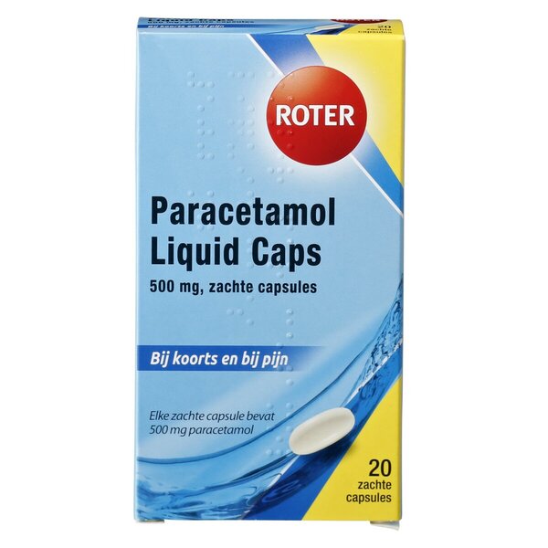 Roter Paracetamol 500 mg Liquid Caps Medicine - 20 capsules