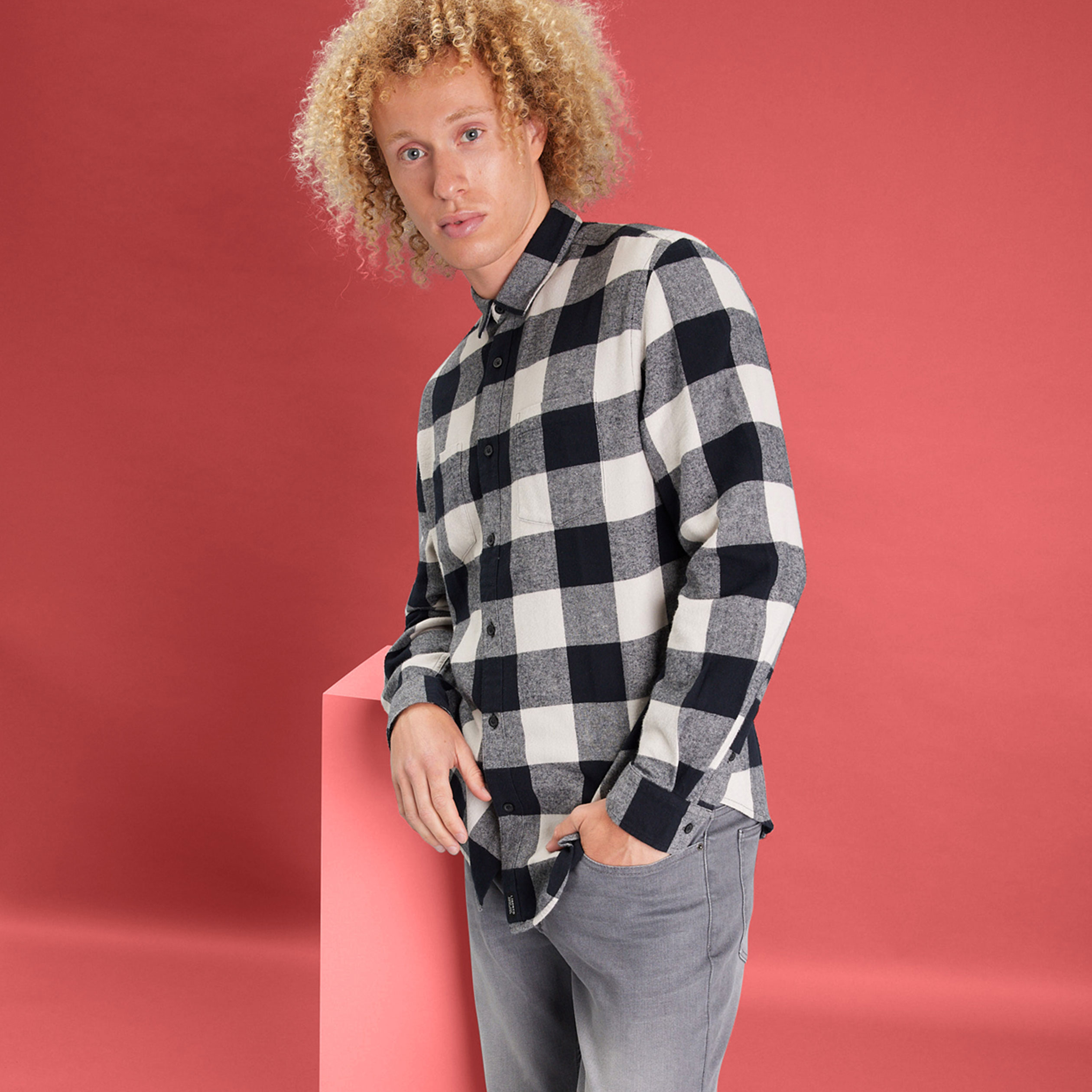 Chemise droite manches longues ecru homme | La Halle
