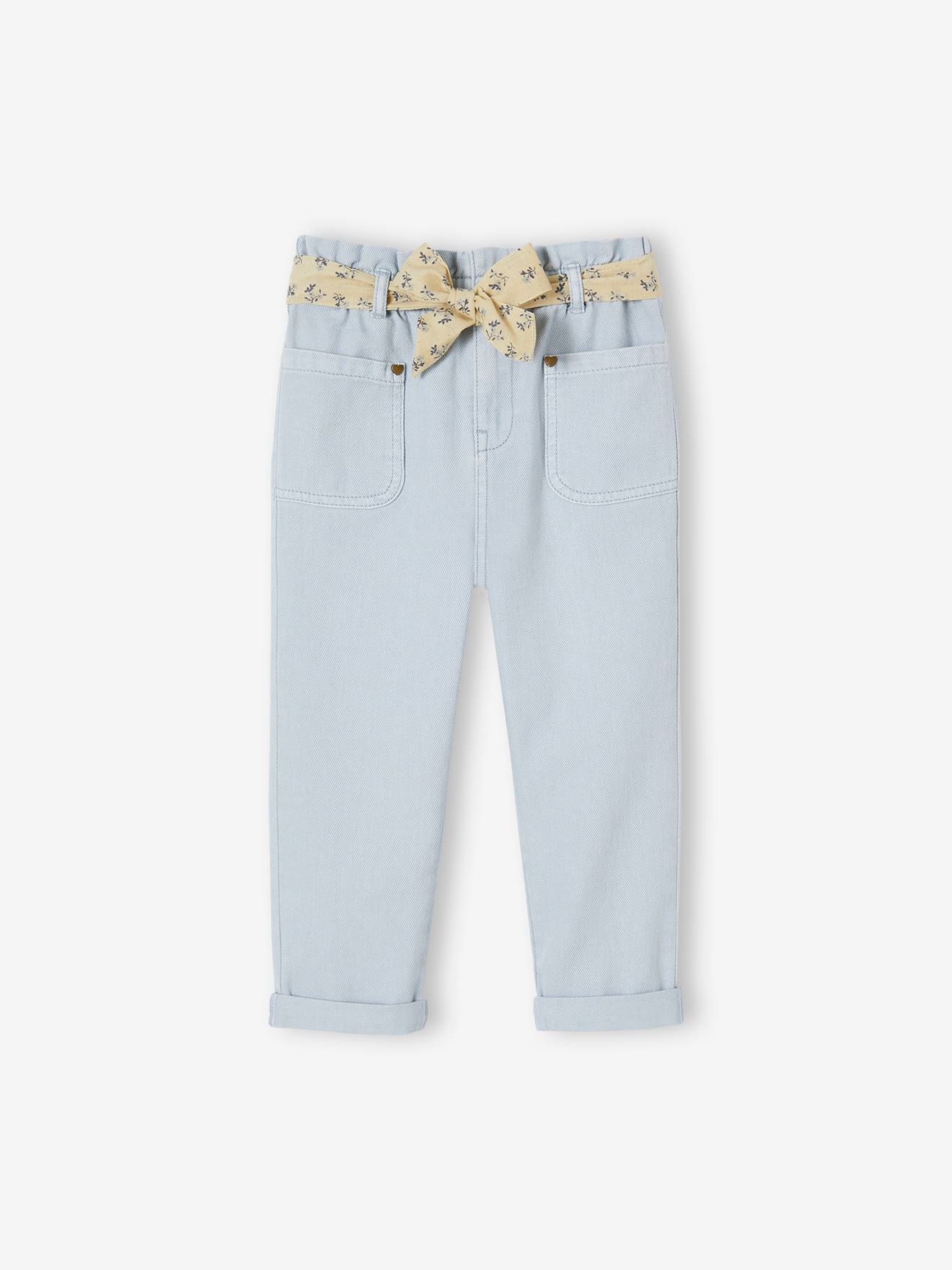 Vertbaudet Mädchen 3/4-Hose, Paperbag - hellblau