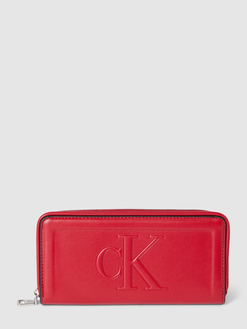 Portemonnaie mit Label-Details Modell 'PIPPI' in dunkelrot