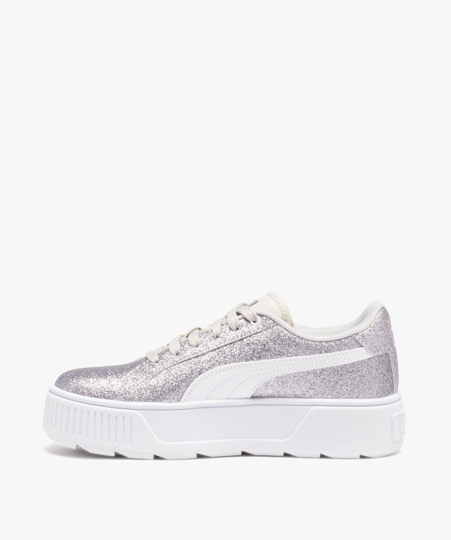 Baskets femme pailletées à semelle plateforme - Puma argent | GEMO