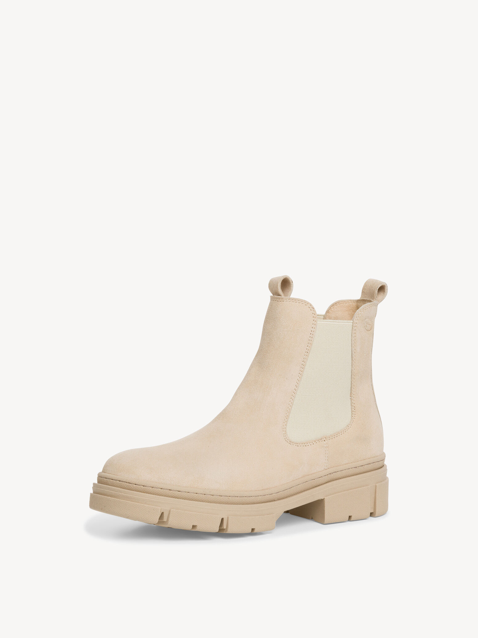 Bottine Chelsea en cuir - beige