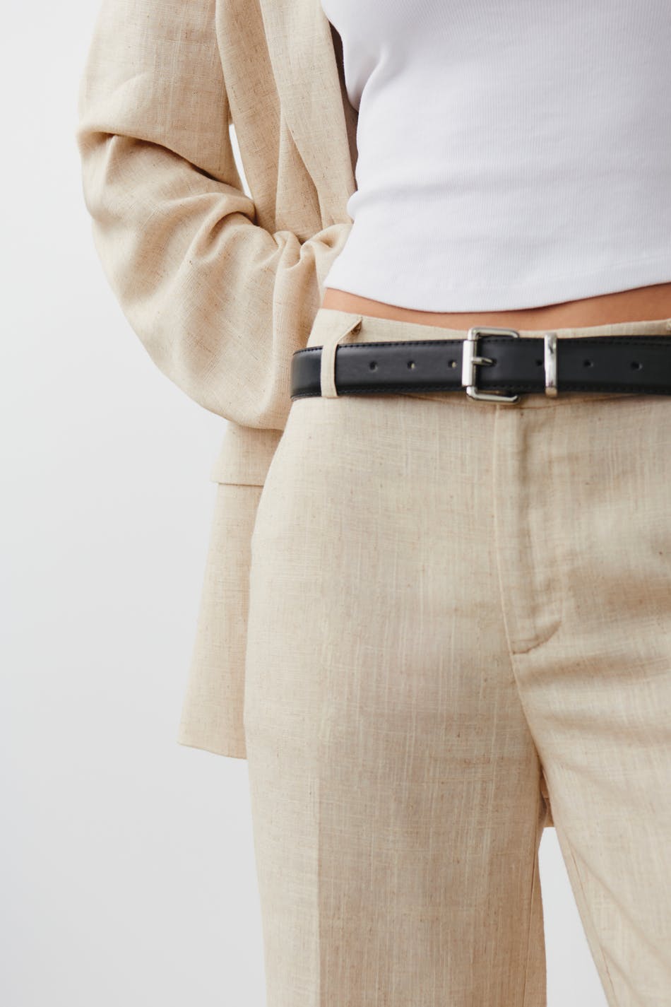 Linen blend trousers