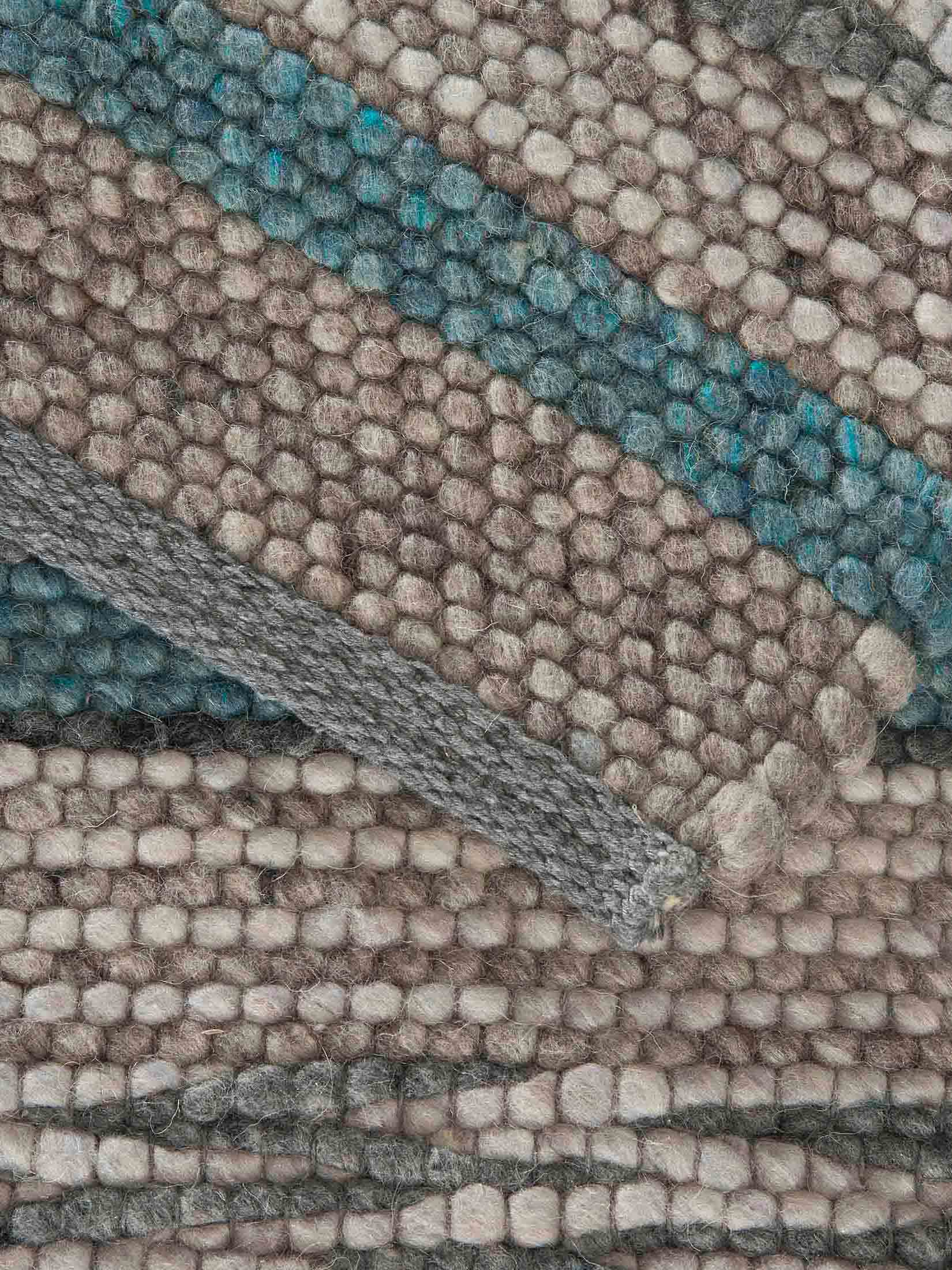 Bjerka Woll-Teppich, Blue Stripes