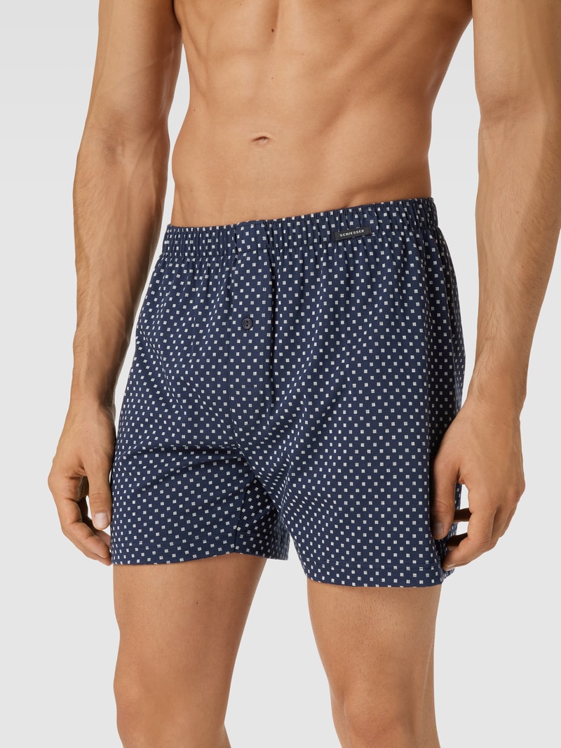 Boxershorts mit Allover-Muster in marineblau