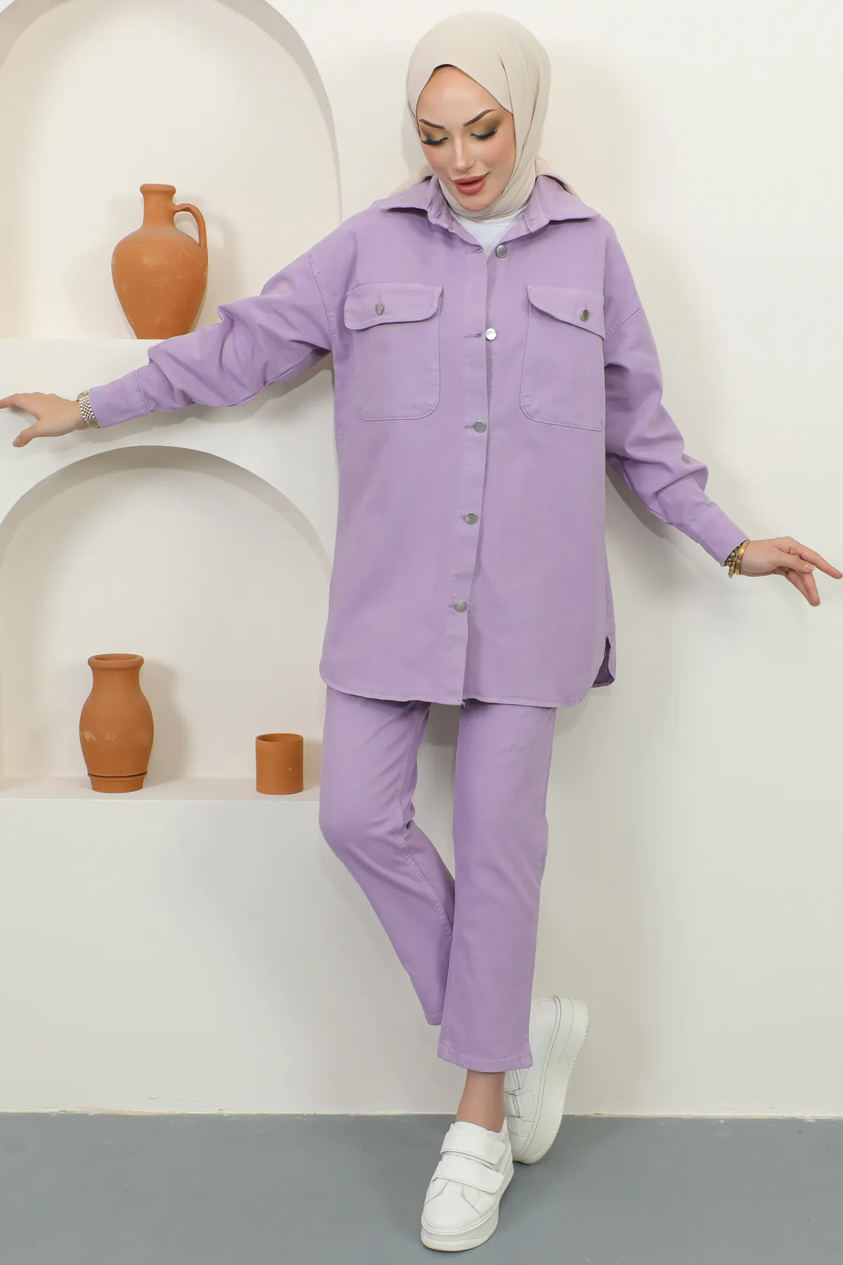 benguen  Zweiteiler - Lila - Regular Fit