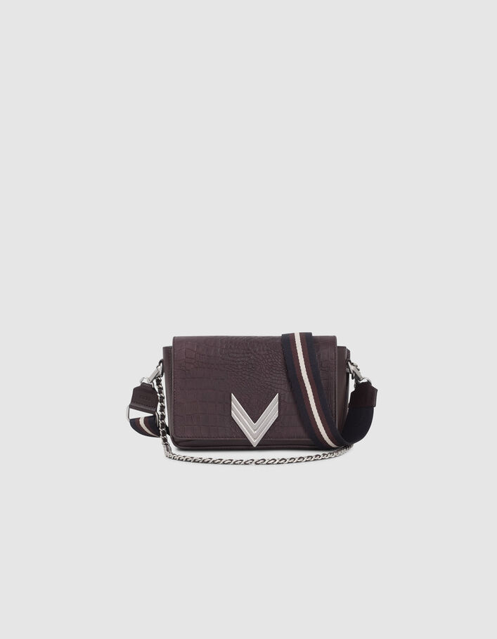 Le 111 TRINITY SCHOOL bordeaux cuir embossé python Femme