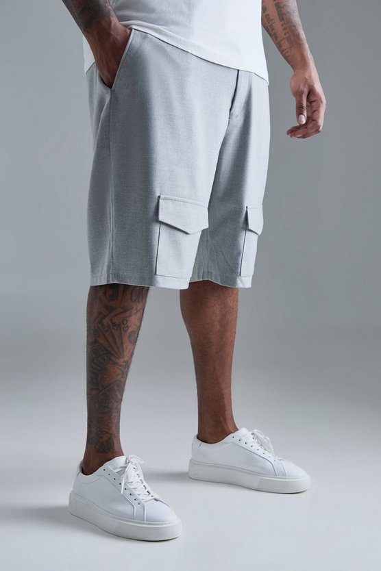 Plus smarte Cargo-Shorts mit Seitenstreifen