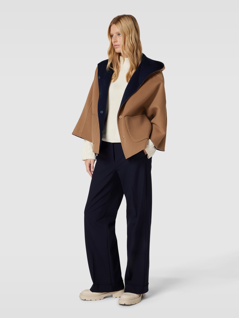 Jacke mit Druckknopfleiste Modell 'MAGNO' in marineblau