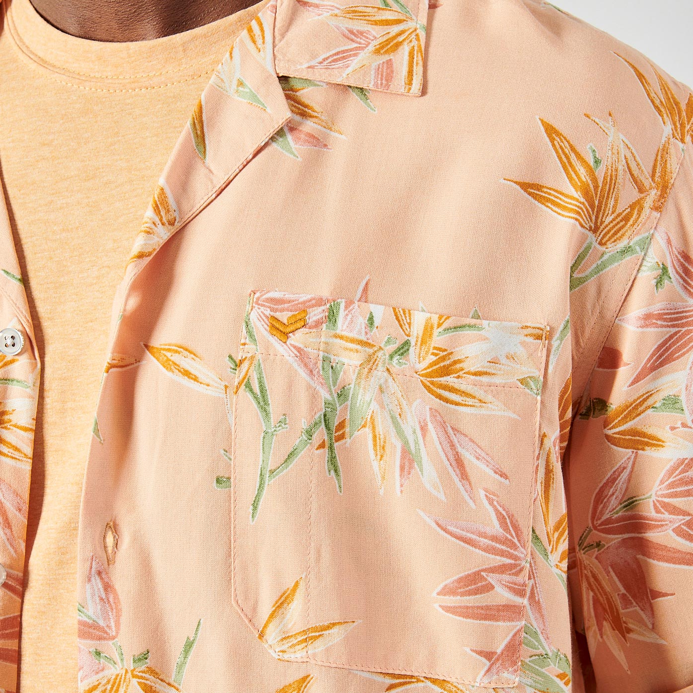 ROYAL  Chemise orange fleurie homme