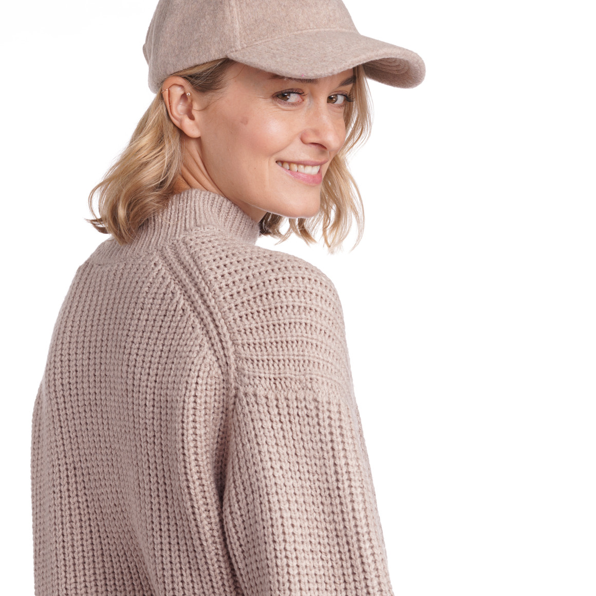 Damen Strickpullover mit Stehkragen