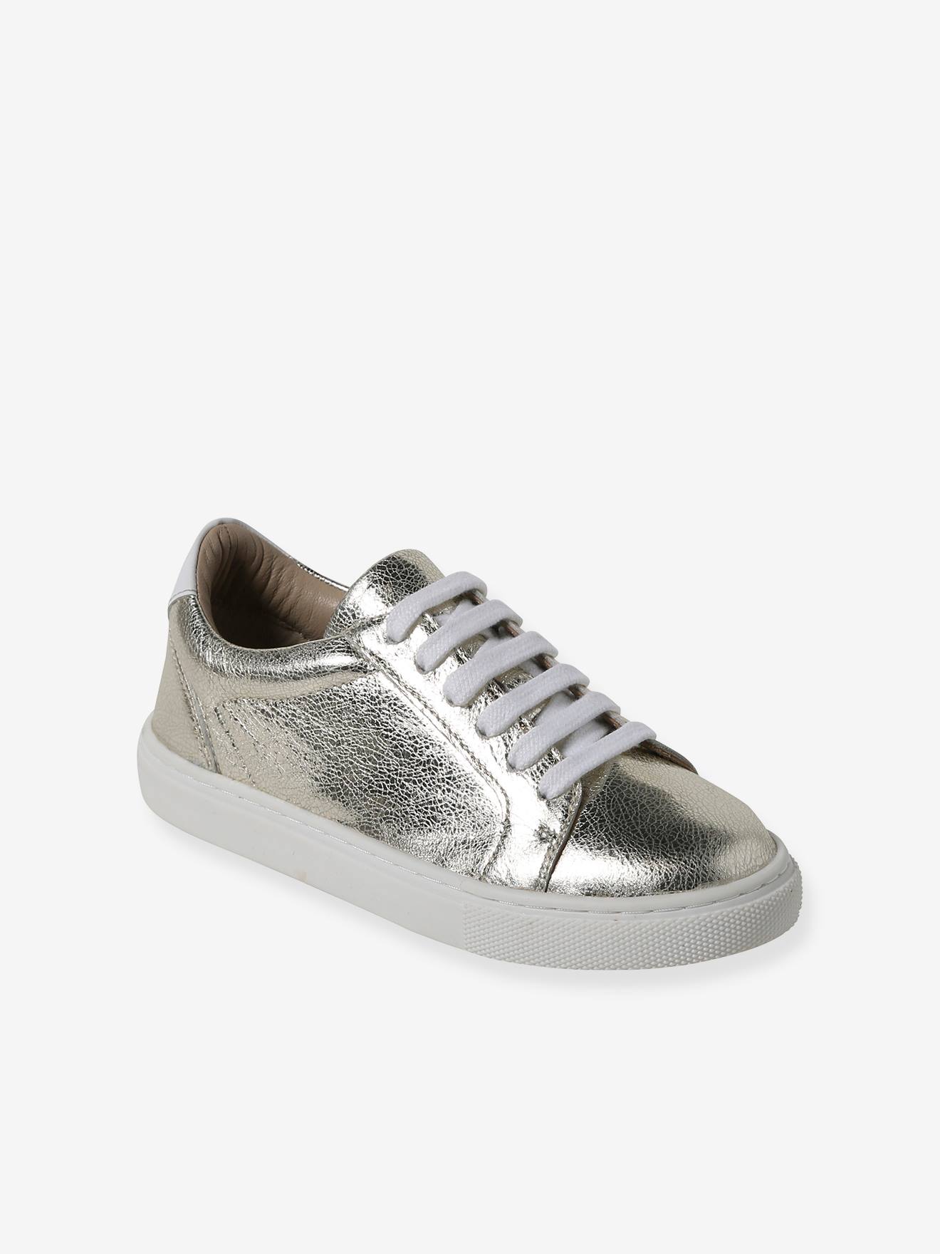 Vertbaudet Kinder Sneakers in Metallic-Optik - gold