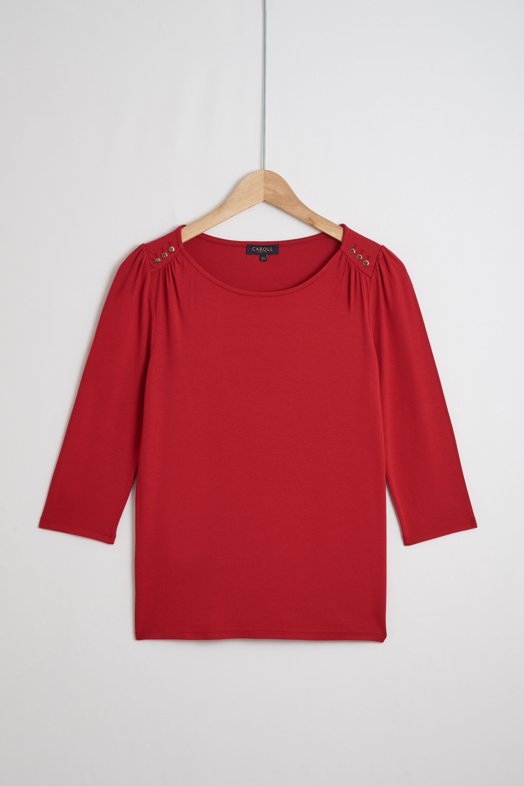 t-shirt lino rouge femme