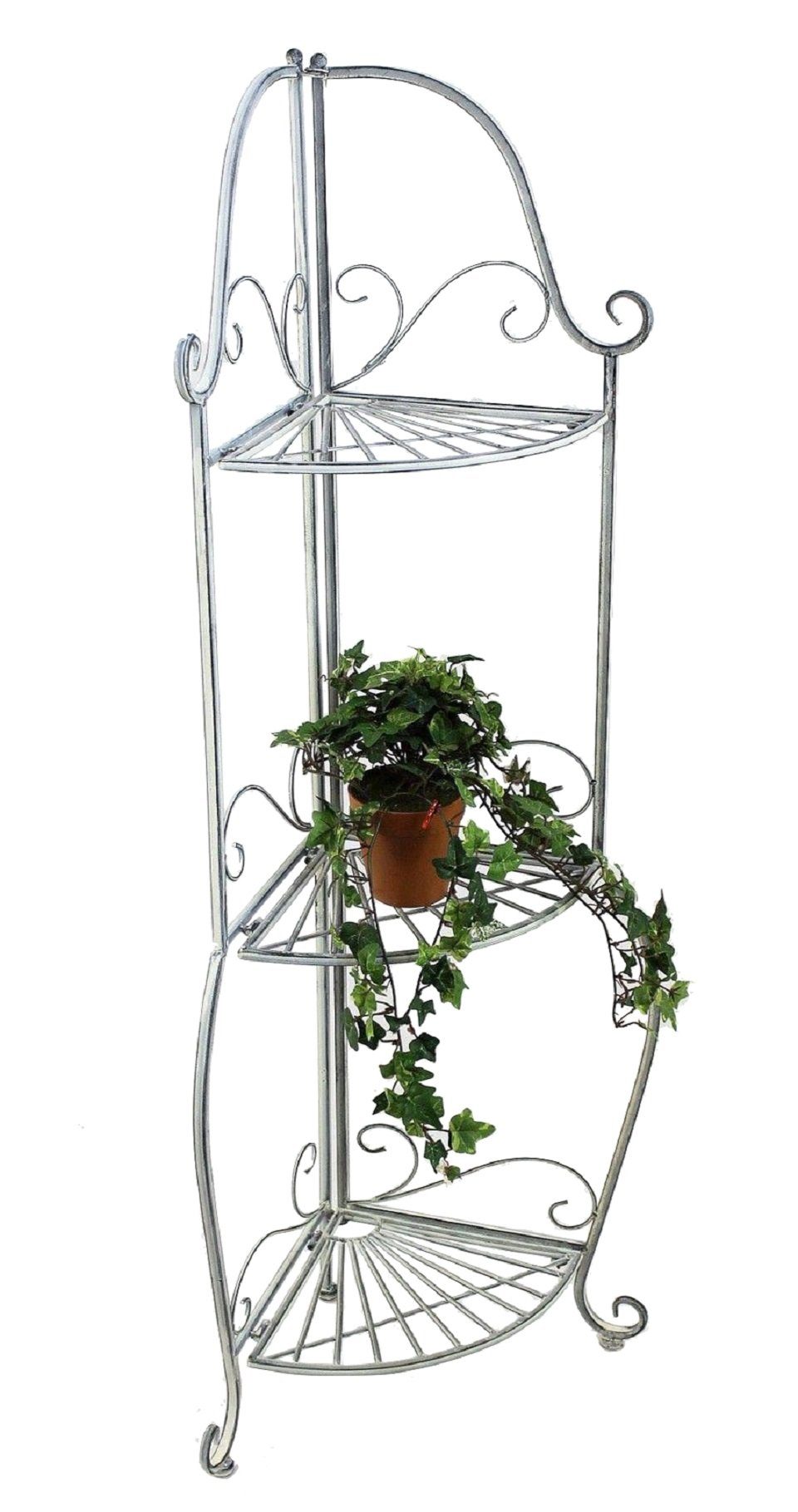 DanDiBo Eckregal Eckregal Romance 20113 Regal aus Metall 125 cm Badregal Antik Grau Küchenregal
