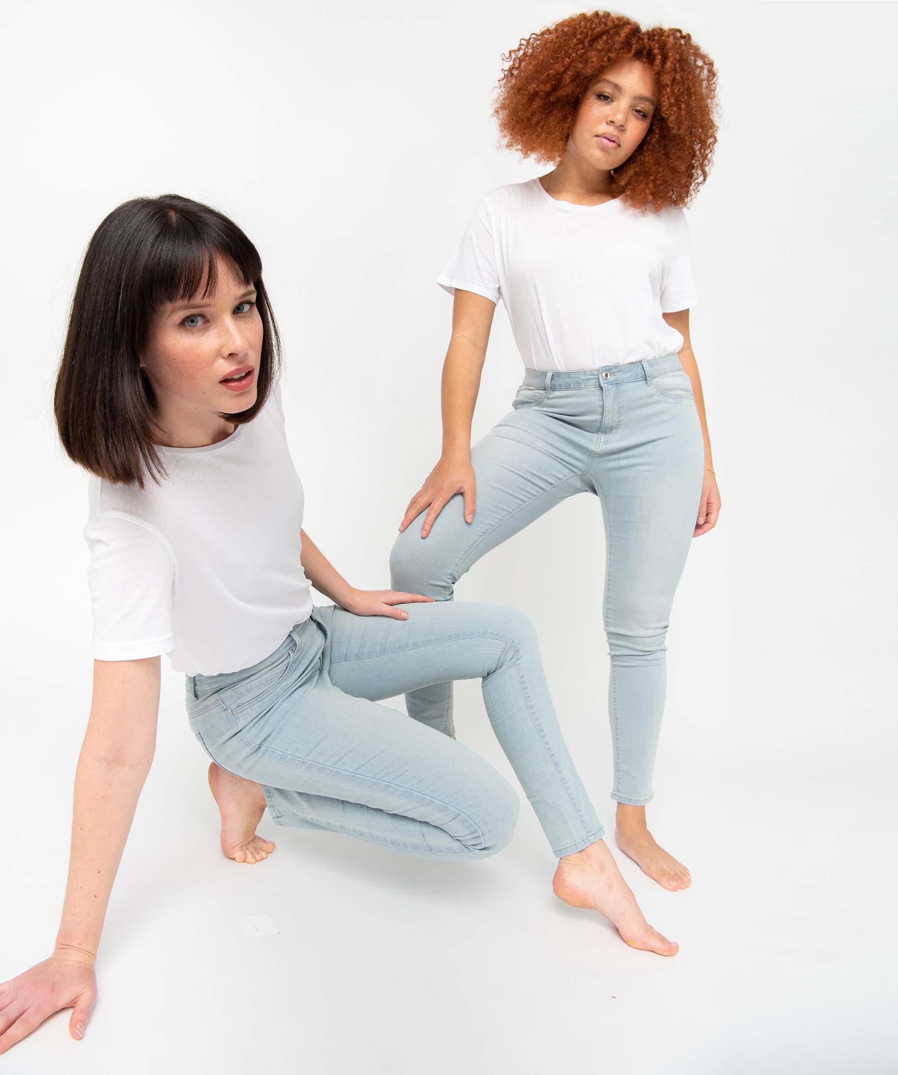 Jean femme délavé coupe slim bleach | GEMO