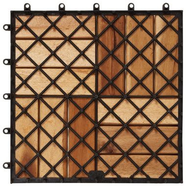 Teppichboden 10 x Fliese aus Akazienholz 30 x 30 cm, vidaXL, Höhe: 240 mm