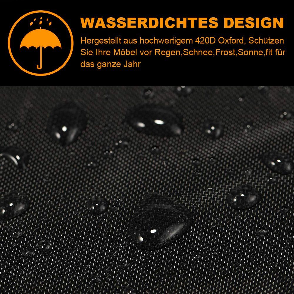 Rosnek Gartenmöbel-Schutzhülle Sofa Schutzhülle,L Form Regenschutz, Outdoor Patio Garten, Lounge Set Staubschutzhüllen