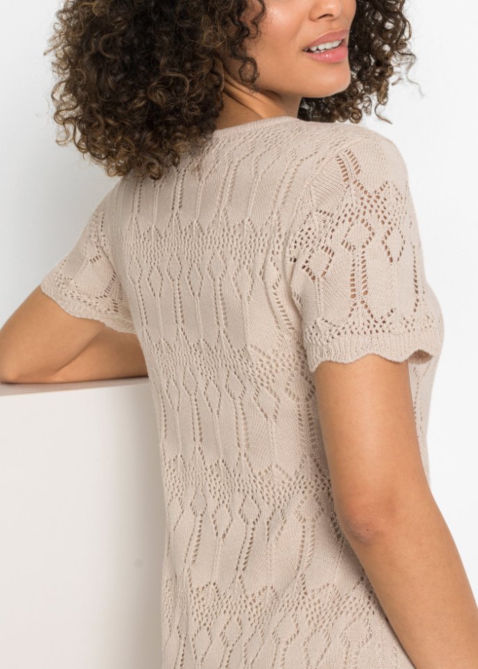 Strickkleid mit Ajourmuster