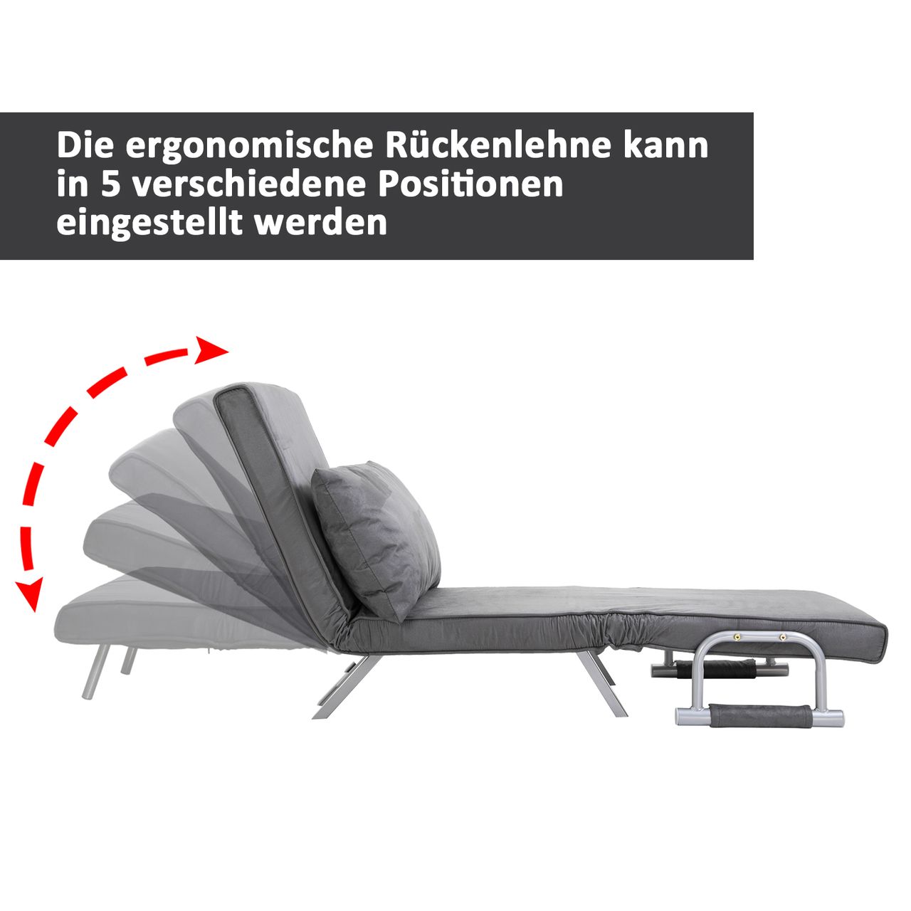 HOMCOM Schlafsofa mit Armlehne