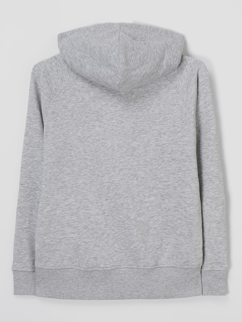 Hoodie mit Logo-Print Modell 'Charlotte' in hellgrau meliert