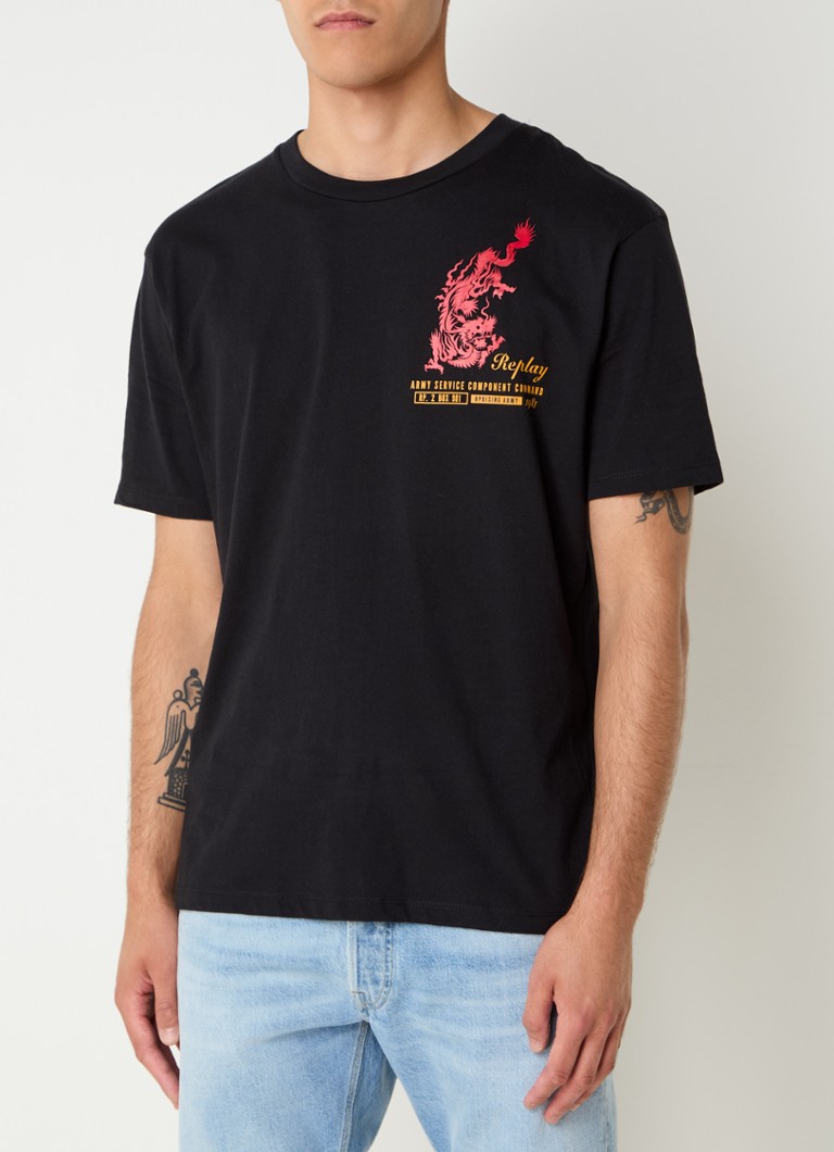 Tricou Replay Dragon cu imprimeu față-verso